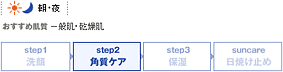 朝　夜　おすすめ肌質 一般肌・乾燥肌　step2角質ケア